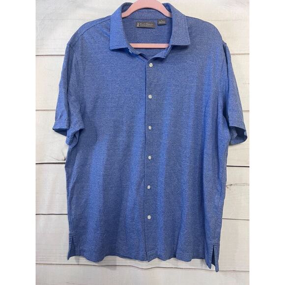 Daniel Cremieux Golf Sig. Collection Button Up Polo Size LG Blue - Picture 1 of 5